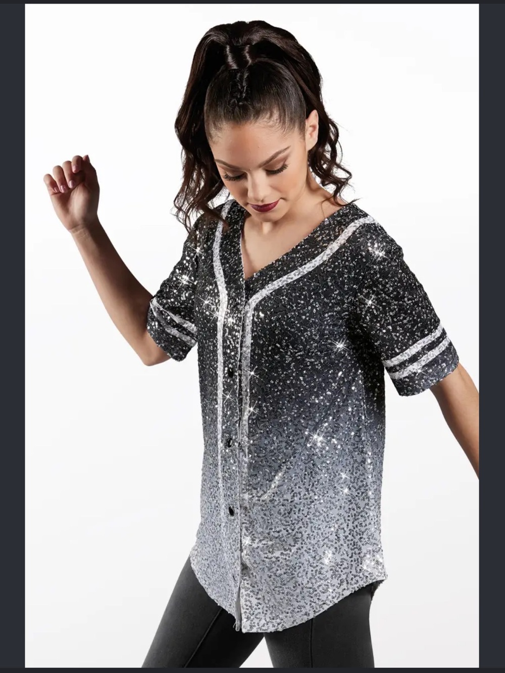 Weissman Oversized Sequin Baseball Jersey